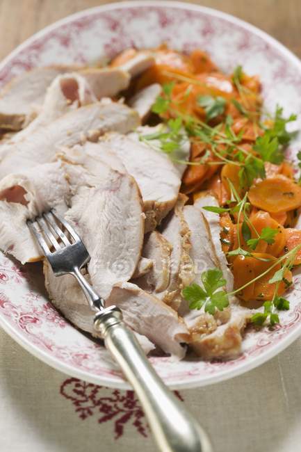 Turkey breast with carrots — Stock Photo