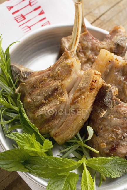 Grilled lamb cutlets — Stock Photo