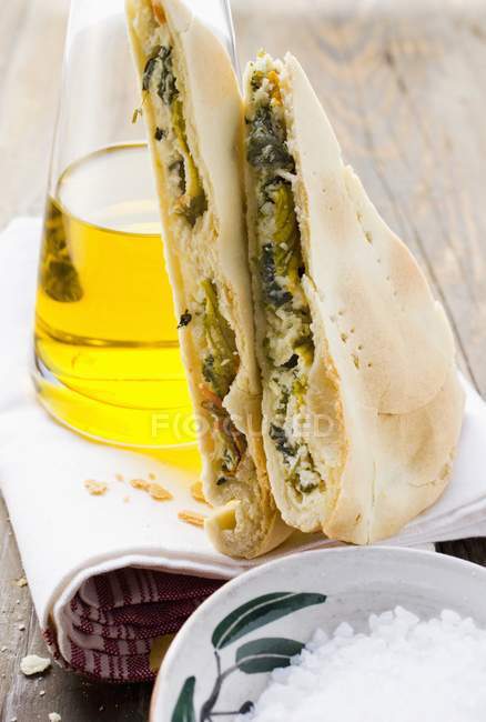Pieces of spinach and ricotta — Stock Photo