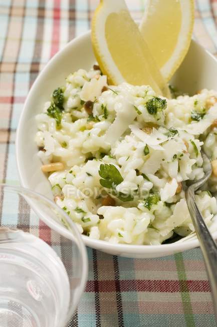 Lemon risotto with herbs — Stock Photo