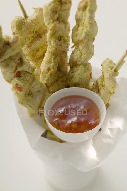 Spicy satay with sweet — Stock Photo