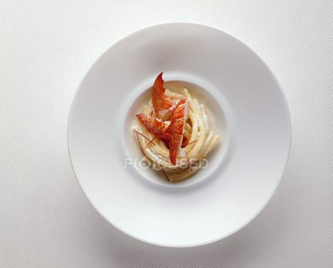 Macaronis à la crème et homard — Photo de stock