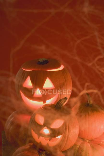 Lanternes à citrouille pour Halloween — Photo de stock