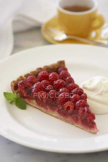 Slice of Raspberry Tart — Stock Photo