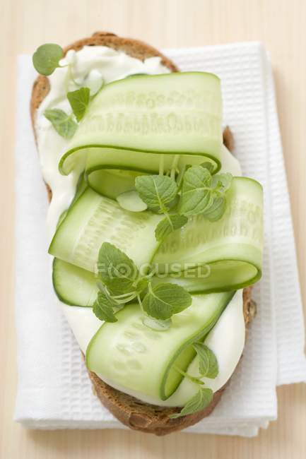 Cucumber slices and herbs — Stock Photo