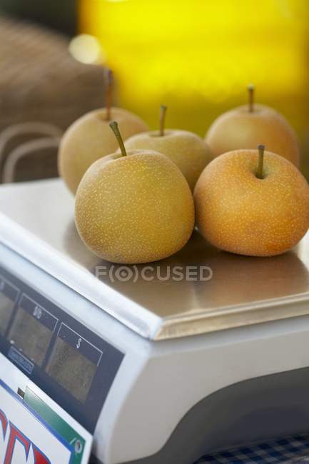 Asian Pears on Scale — Stock Photo