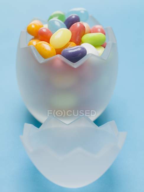 Jelly beans in glass — Stock Photo