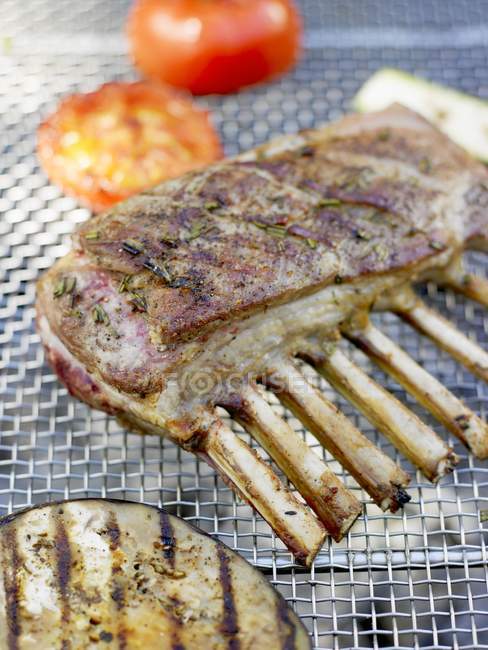 Grilled rack of lamb — Stock Photo