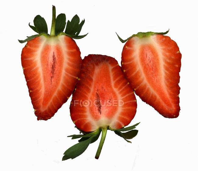 Halved fresh strawberries — Stock Photo
