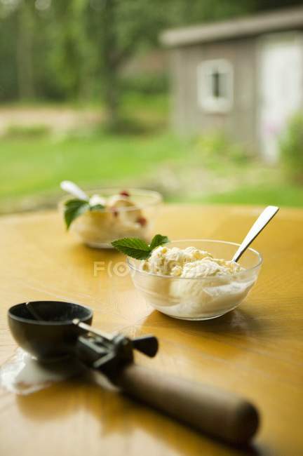 Deux bols de crème glacée — Photo de stock