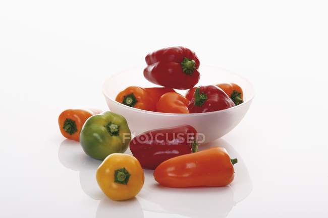 Assorted colorful ripe peppers — Stock Photo