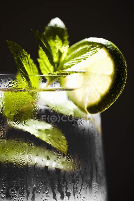 Vodka Cocktail with Mint and Lime — Stock Photo