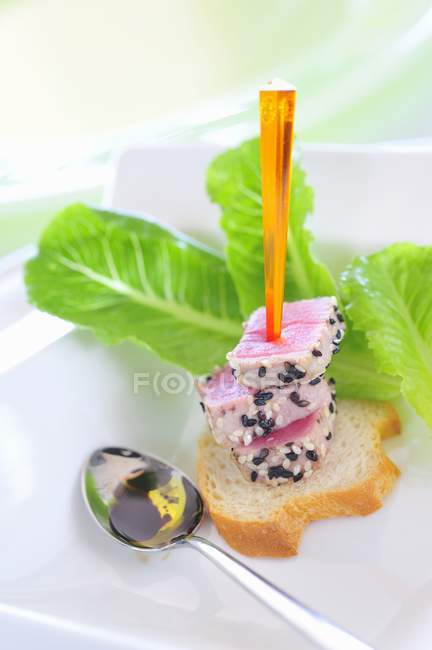 Tuna with sesame seeds — Stock Photo