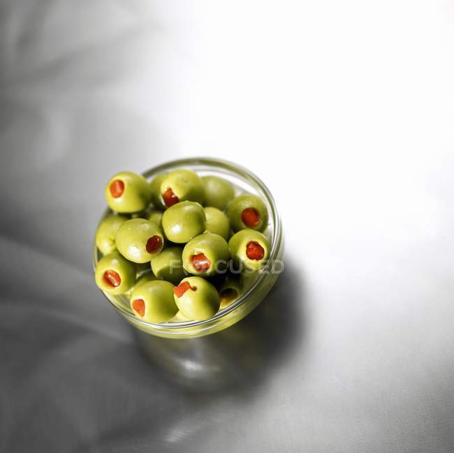 Stuffed green olives — Stock Photo