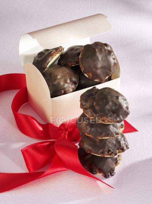Closeup view of Elisen Lebkuchen spiced biscuits — Stock Photo