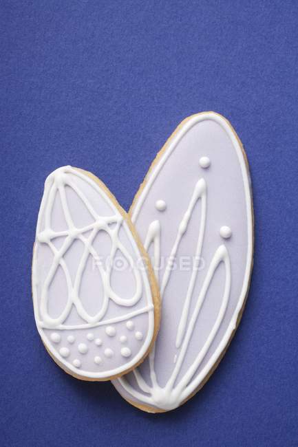Easter biscuits over blue — Stock Photo