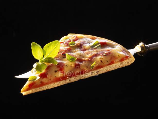 Rebanada de pizza margherita - foto de stock