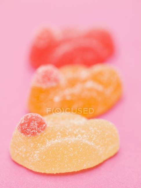 Colored  jelly chicks — Stock Photo