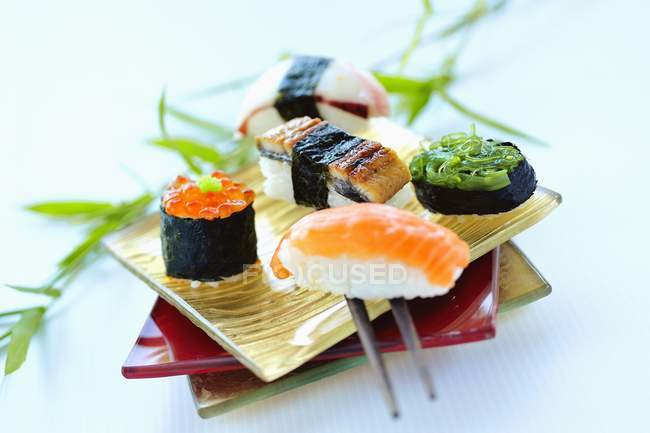 Sushi maki e nigiri assortiti — Foto stock