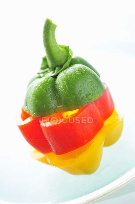 Red with yellow and green pepper — Stock Photo