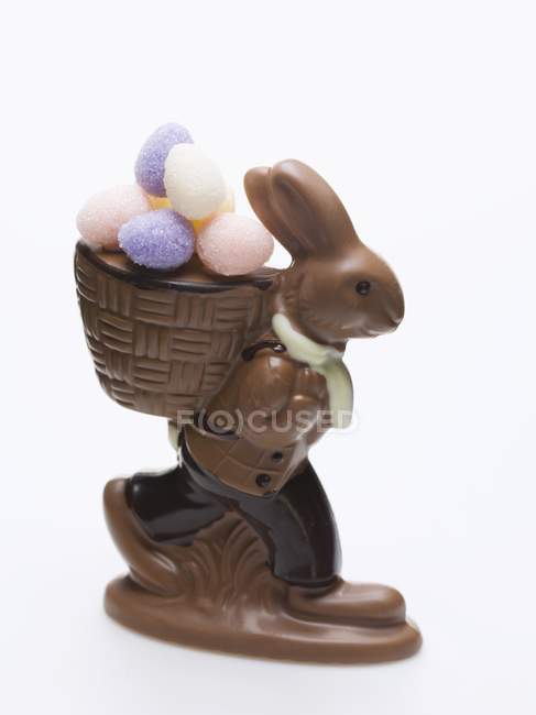 Bunny with sugar eggs — Stock Photo