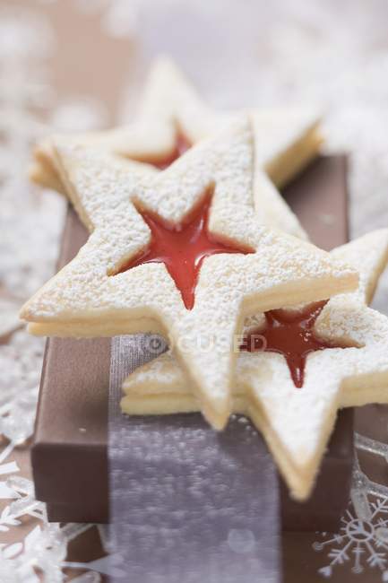 Biscoitos de estrela com açúcar — Fotografia de Stock