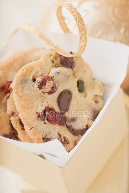 Biscotti al cioccolato con mirtilli rossi — Foto stock