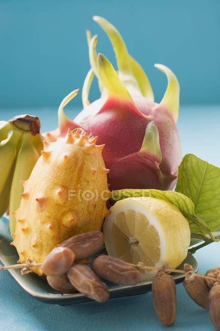 Exotic fruits still life — Stock Photo