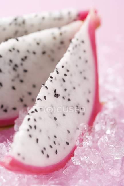 Wedges of pink pitahaya — Stock Photo