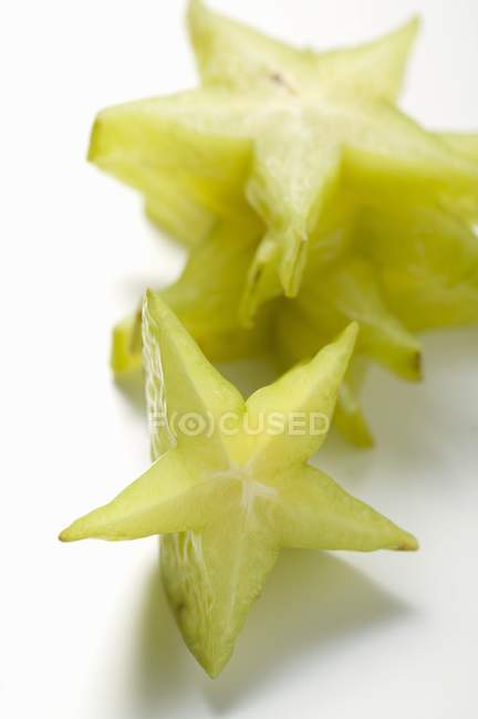 Yellow carambola slices — Stock Photo