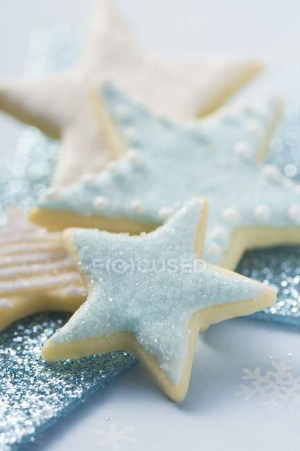 Biscuits on blue background — Stock Photo
