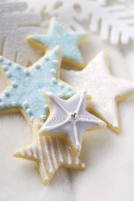 Star biscuits with icing — Stock Photo