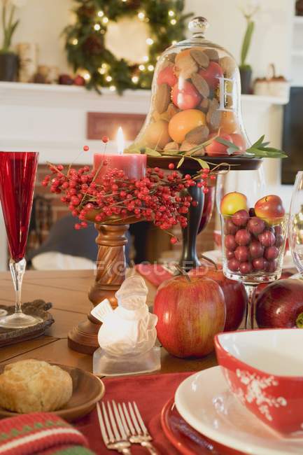 Apparecchiare tavola di Natale — Foto stock