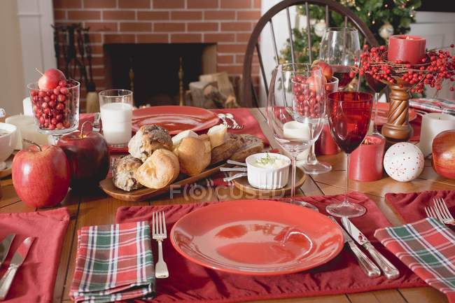 Різдво настройки таблиці — стокове фото