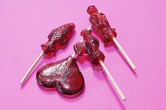 Four different lollipops — Stock Photo