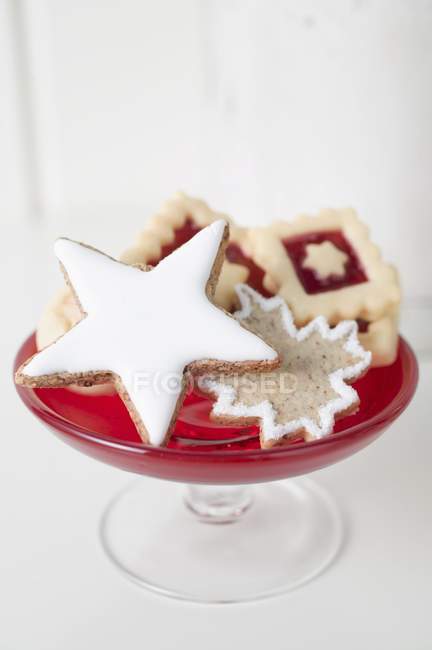 Biscuits in glass pedestal — Stock Photo