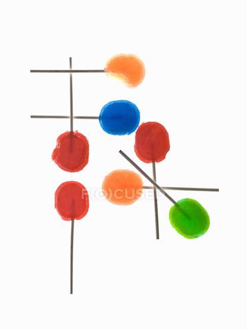 Lollipops on White, close-up — Stock Photo