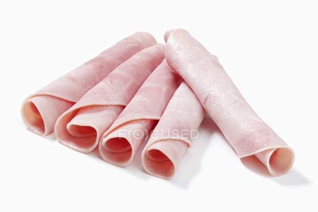 Ham rolls on white — Stock Photo