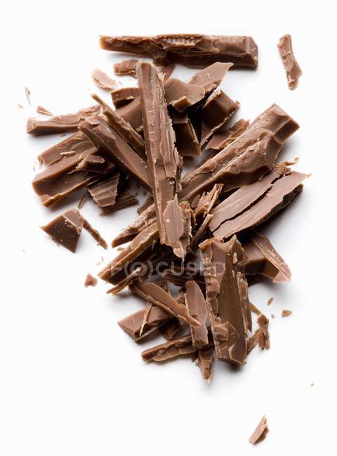 Späne aus dunkler Schokolade — Stockfoto