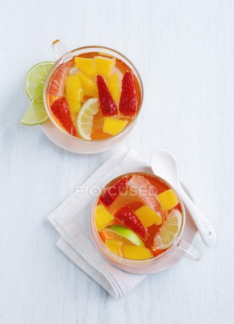 Fruit punch with strawberries — Stock Photo