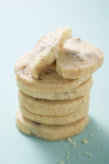 Nut biscuits in pile — Stock Photo
