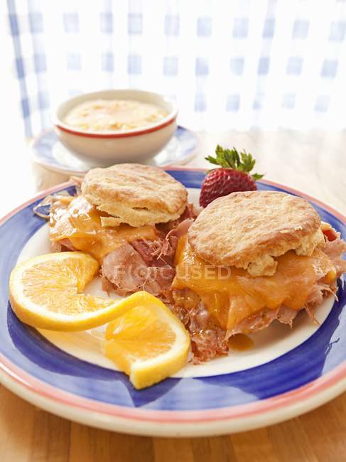 Buttermilk Biscuit Sandwiches — Stock Photo