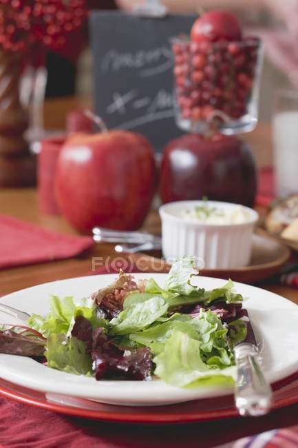 Salada verde na mesa — Fotografia de Stock