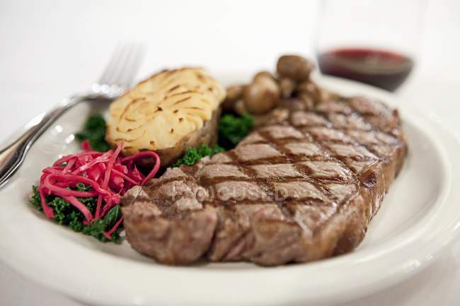 Grilled New York Steak — Stock Photo