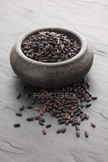 Bowl of venere rice — Stock Photo