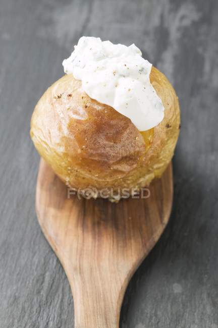 Baked potato with quark — Stock Photo