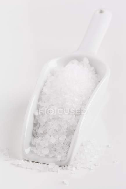 Sea salt on a scoop — Stock Photo