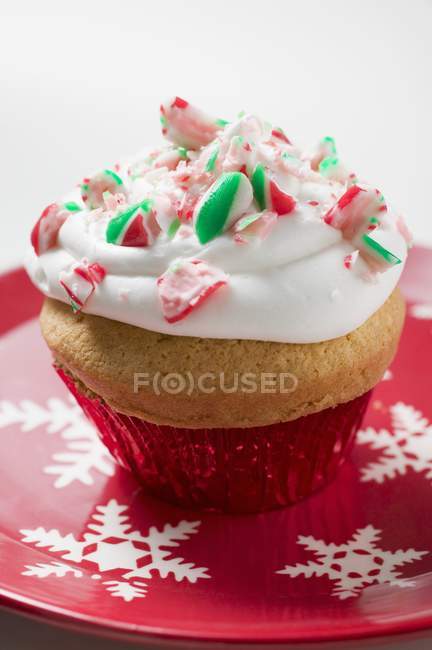 Cupcake decorado para o Natal — Fotografia de Stock