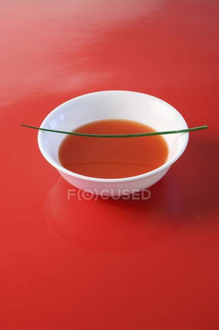 Gazpacho con tomates ecológicos - foto de stock