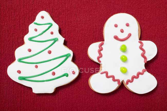 Two Christmas biscuits — Stock Photo